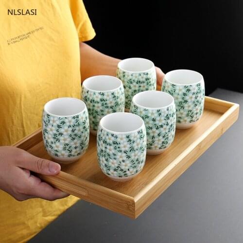 6 pcs/set Jingdezhen Ceramic teacup Water Cup Coffee mugs Boutique tea bowl Chinese porcelain Tea set Drinkware Supplies 140ml