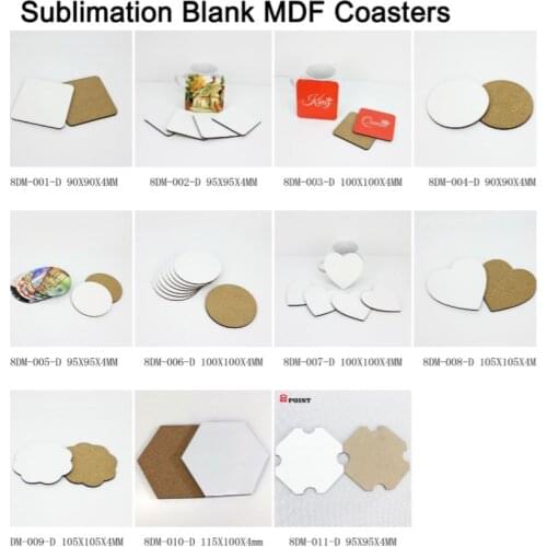FREE SHIPPING 20pcs/lot DIY Sublimation Blank MDF Wooden coaster kitchen accessories Mat Pad Cup Bar Mug Drink