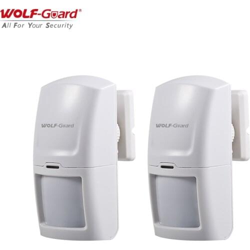 2 x Wolf-Guard Wireless PIR Motion Sensor Detector Alarm for Home Security Alarm System 3G/GSM Alarm Panel 433MHZ