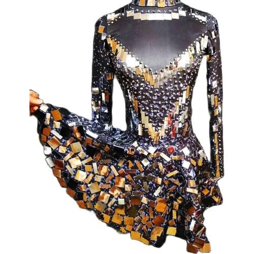 Long Sleeve Shining Sequin Backless Dress Stretch Dress Leotard DJ Singer Dancer Stage Wear Nightclub Performance Show Costumes