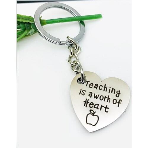Oeinin Creative Keychain Man Teching Is A Work Of Heart Keychain Silver Color Boy Silver Color Keyring Alloy Pendant Accessories
