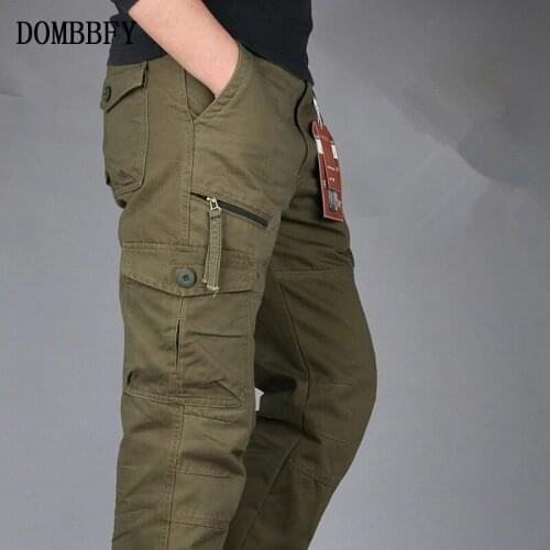 Men Cargo Pants Multi Pockets Military Tactical Pants Mens Outwear Streetwear Army Straight Slacks Casual Long Outdoor Trousers