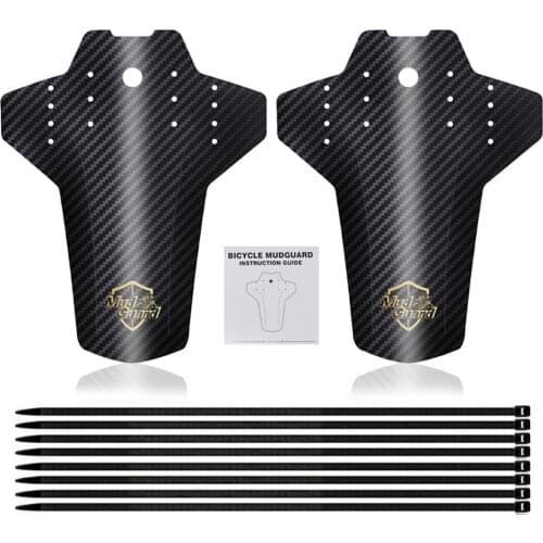 2Pcs Bike Fender Plastic Mountain Bicycle Carbon Fiber Pattern Mudguard Road Bike Dirtboard Cycling Removable Parts