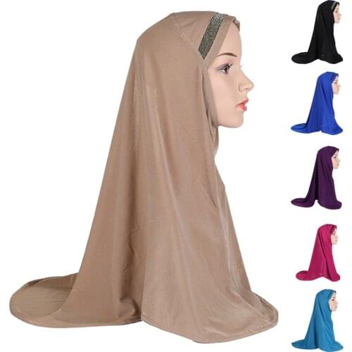 One Piece AI Amira Hijab Muslim Women Head Cover Wrap Islamic Headscarf Shawl Khimar Hair Loss Turban Arab Niquabs Veil Fashion