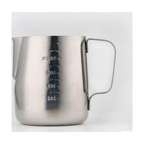 Flower cup stainless steel dial cylinder garland flower pot fancy coffee foam pot 600ml