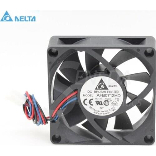 For delta AFB0712HD -F00 7CM 70mm 7020 DC 12V 0.22A 3-pin CPU computer pc case axial square cooling fans