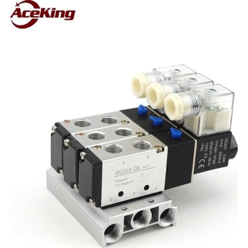 Solenoid valve air valve 4v210-08 reversing valve ac220vDC24v through coil pneumatic electromagnetic multiposition control valve