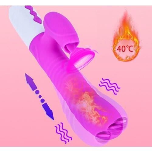 Heating Dildo vibrator 10 modes G Spot Vagina Massager Woman Masturbation AV Stick Tongue Double Vibrators Oral Sex Erotic toys