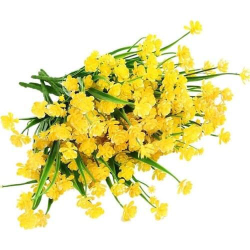 8Pcs Artificial Fake Flowers UV Resistant Shrubs Plants, Faux Plastic Greenery for Indoor Outdoor Hanging Plants Garden