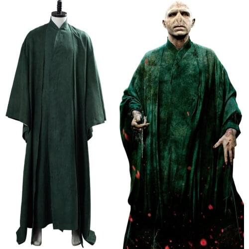 Fast Shipping Anime Lord Voldemort Cosplay Costume Uniform Dark Green Robe Wizard Cosplay Halloween Men Women Hoodie Robe Gift