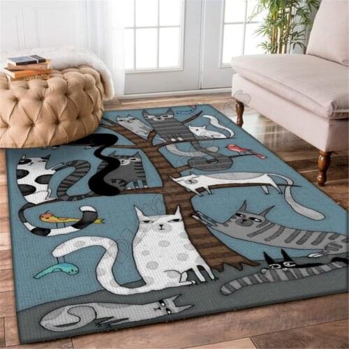 Funny Cat Area Rug 3D All Over Printed Non-slip Mat Dining Room Living Room Soft Bedroom Carpet 02