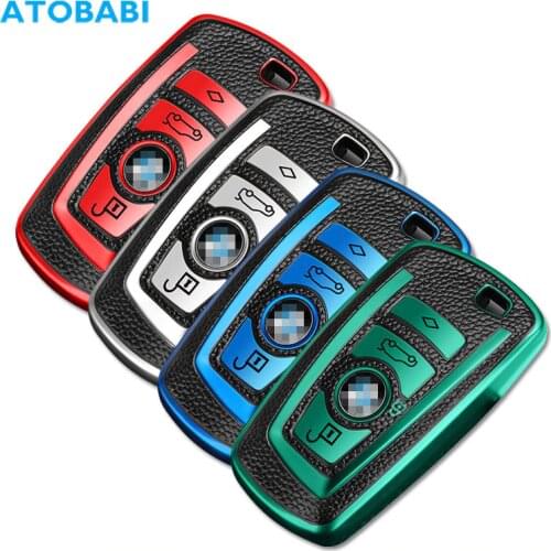 TPU Leather Car Key Cover For BMW 520 525 F10 F30 F18 118i 320i 3 5 7 Series X3 X4 M3 M5 Remote Case Car Decoration Accessories