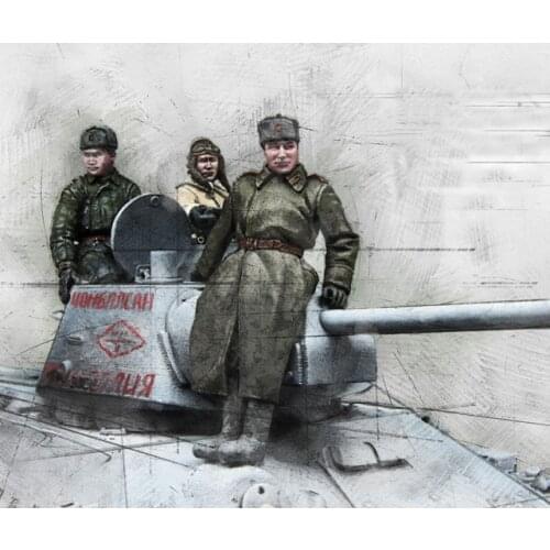 [tusk model]1/35 Scale Unassembled Resin figures resin model Kits(3 figures) T3059