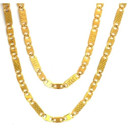 3Width 5mm Fashion Gold Tone Stainless Steel Women Men Cuban Chain Oval Necklace Top Quality Fashion Jewelry