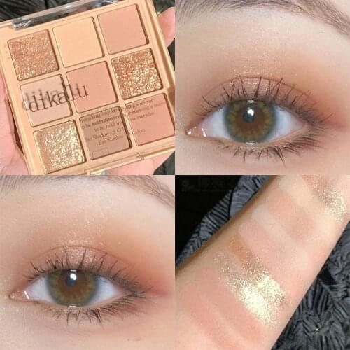 9 Colors Glitter Matte Eyeshadow Palette Diamond Shimmer Pigment Long Lasting Eye Shadow Powder Makeup Pallete Cosmetic