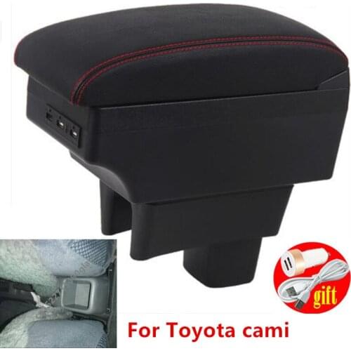 For Toyota cami armrest box central Store content Storage box double deck with usb+LED