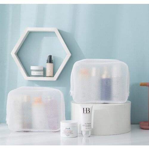 Portable transparent cosmetic bag travel makeup case female zipper makeup bath storage box storage bag toiletries supplies cosmetic bag