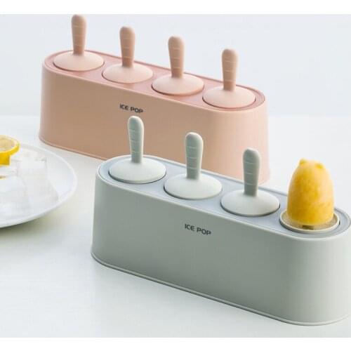 DIY Ice Cream Tools Origin Ice Cream Mold Popsicle Silicone 4-hole Ice Mold Children Dessert Ice Cream Mold For Kitchen Tools