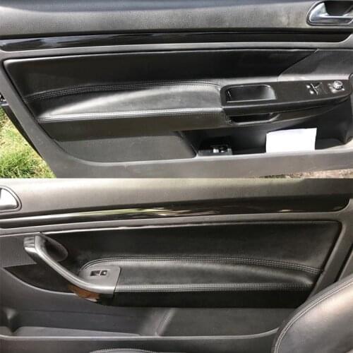 ONLY LHD 3 Doors Car Microfiber Leather Door Armrest Panel Cover Sticker Trim For VW Golf 5 MK5 2005 2006 2007 2008 2009 2010