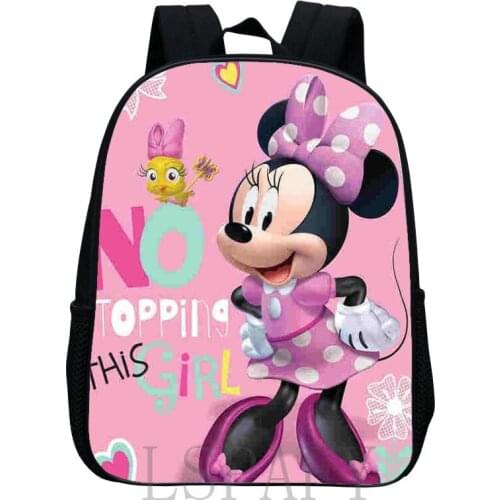 New Minnie Mouse Baby Boys Girls Schoolbag For Kindergarten Schoolbag Fashion Waterproof Schoolbag Small Backpack Book Bag