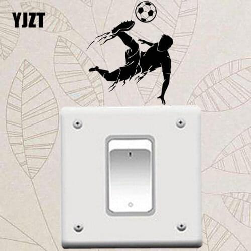 YJZT Soccer Game Sport Player Ball Boy Silhouette Decor Vinyl Wall Decals Home Light Switch Stickers 8SS2166