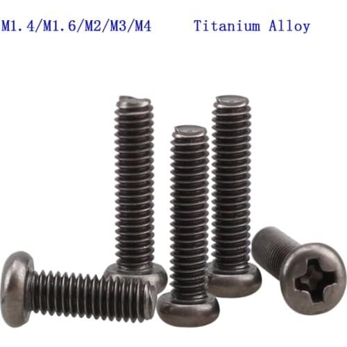 10pcs/lot M1.6/M1.4/M2/M3/M4 Titanium Alloy Screw Anti Corrosive Screw Phillips Half Round Head