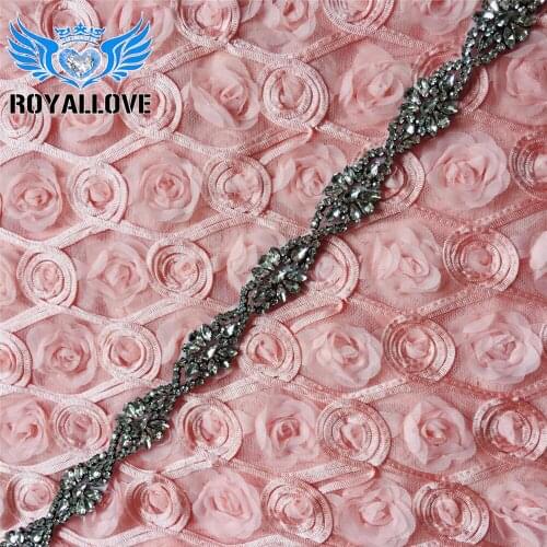 10 Yards Rhinestone Applique with nickle claws Bridal Applique Beaded Applique Belt Rhinestone Trim for Wedding Sash Belt DIY