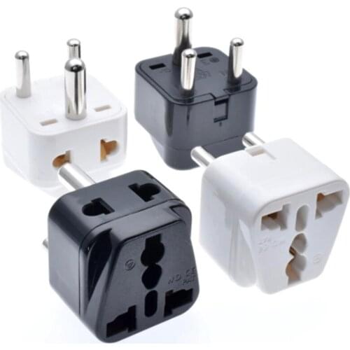 INDIA, Sri Lanka Type D Travel Adapter With 2 Power Outlet Black Color