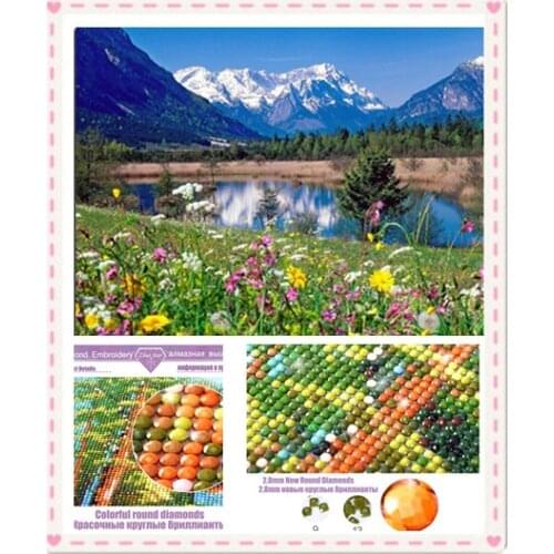 2019 Full Square/ Drill 5D Diy Diamond Painting Cross Stitch Diamond Embroidery Decoration Lake landscape Needlework gift