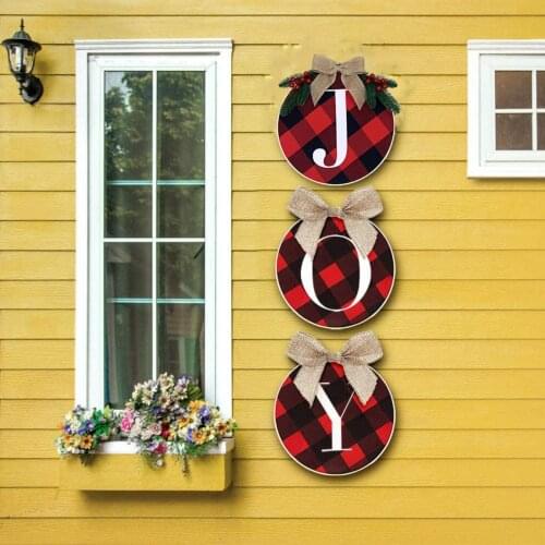 3Pcs Christmas Wreath Window Door Hanging Pendant Home Decor Ornament