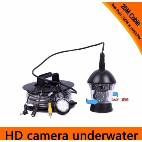 7 Inch 20M Under-Water 600TVL 360 degree rotative Fishing DVR camera AV Endoscope Camera