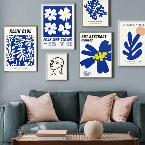 Abstract Matisse Woman Four Leaf Clover Flower Wall Art Canvas Painting Posters And Prints Wall Pictures For Living Room Decor