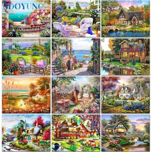 SDOYUNO DZDP1115 5D Diamond Painting Scenery Full Square Diamond Mosaic Diamond Embroidery DIY Rhinestone Pictures Home Decor