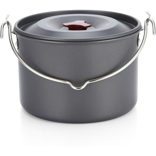 Outdoor picnic 6 people hanging pot field camping soup march water aluminum ultralight cookware cooking set