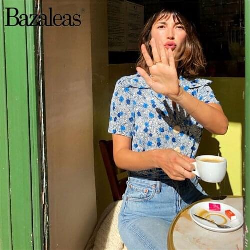 Блузки на пуговицах Bazaleas China At AliExpress
