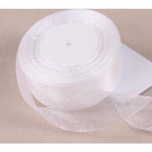 White (10 yards/lot) 1 1/2'' (40mm) organza ribbons wholesale gift wrapping decoration Christmas ribbons 1001