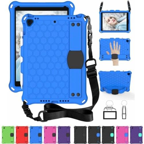 Ipad 10.2 2020 2019 Shockproof Hand Strap Shoulder Kids Safe Eva Case for iPad 7th 8th generation 2020 Stand Silicone Cover