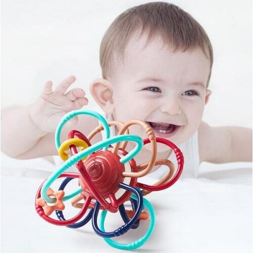 LazyChild Baby Bite Soft Silicone Baby Grip Training Newborn Educational Soothing Toys Hand Catching Ball 2021 Dropshipping