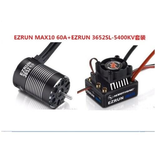 F19285 Hobbywing Combo EZRUN MAX10 60A Speed Controller Waterproof ESC+ 3652SL G2 5400KV Brushless Motor for 1/10 RC Truck/Car