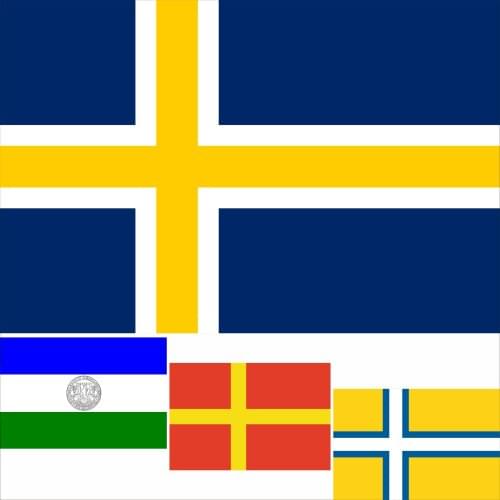 Sweden Regional Flag Roslagen 3X5FT 90X150CM 100D Polyester Double Stitched High Quality Banner
