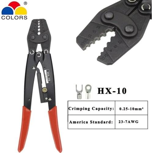HX-10 crimping tool plier for non-insulated terminal (hexagonal type) Japanese style capacity 1.5-10mm2 15-7AWG electrical tools