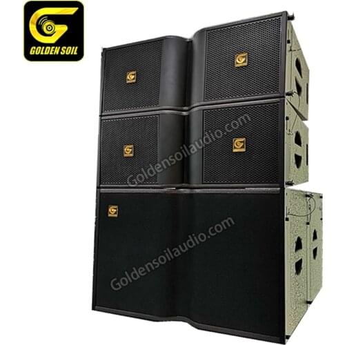 Goldensoil Audio KR210 Dual 10'' Passive Line Array Speakers Powered DJ Sound Box Music Equipment