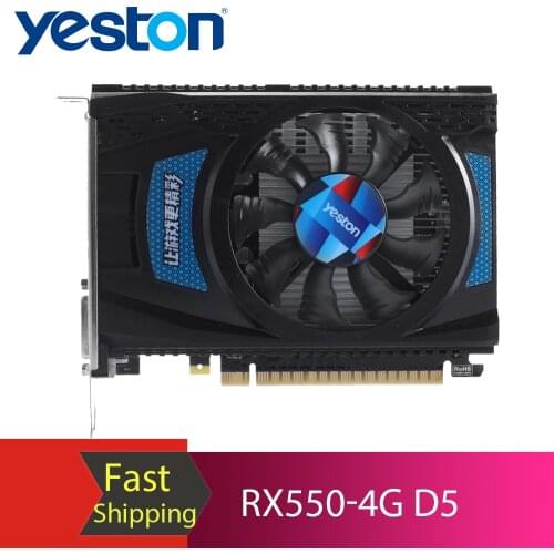 Yeston RX550-4G D5 Graphics Card Gaming Graphic Card with 4GB GDDR5 128Bit Memory 1183MHz/6000MHz DP+HDMI+DVI-D Output Ports