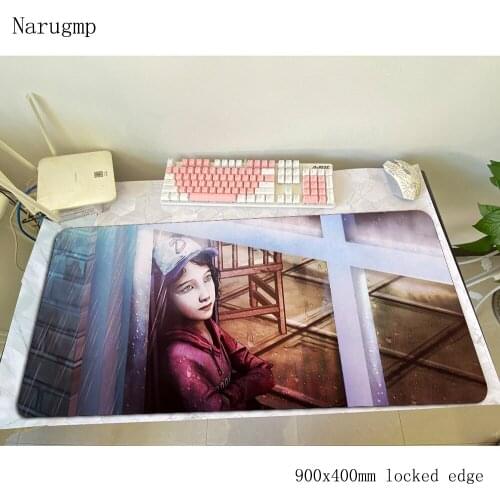 The walking dead game mouse pad gamer 90x40cm gaming mousepad locrkand notbook desk mat locked edge padmouse gamer mats gamepad