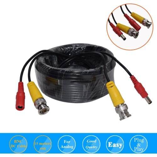 BNC CCTV DVR Camera Video Power Cable 59ft 18m for Analog AHD CVI CCTV Surveillance Camera DVR Kit