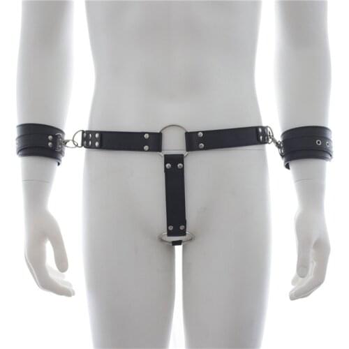 Cock ring Waist handcuff Chastity BDSM Bondage Erotic Sex Toys for man lesbian Strap On Harnesses Belt Beginner dildo