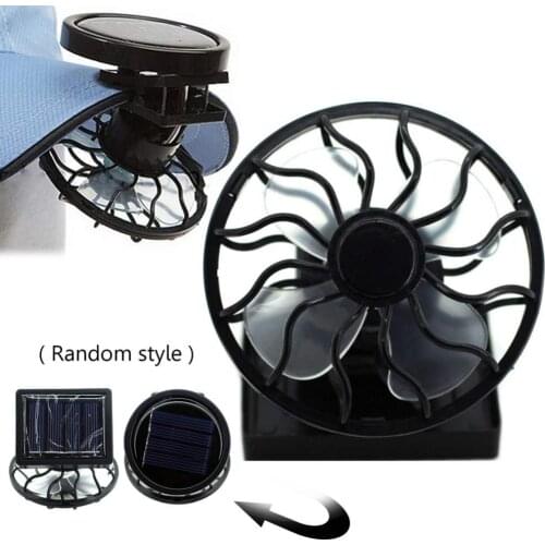 Summer Mini Solar Fan Portable Mini Solar Power Cooling Fan Air Cooler Traveling Fishing Clip cap Fan