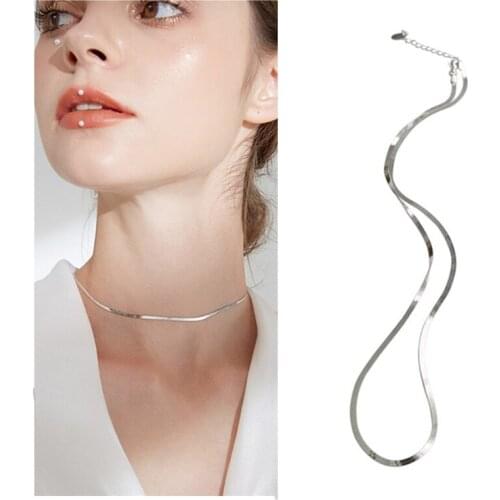 Personality Snake Chain Necklace For Men Women Jewelry Silver Plated Clavicle Necklace Male Lady Anniversary Party Accessories