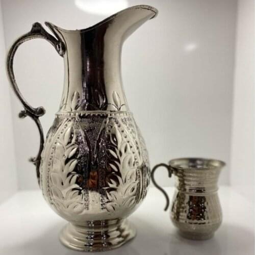 Copper Large Sized Jug (debbe) Does Not Tarnish Does Not Fade Large Sized Copper Jug Silver Color Copper Jug 2 Liter