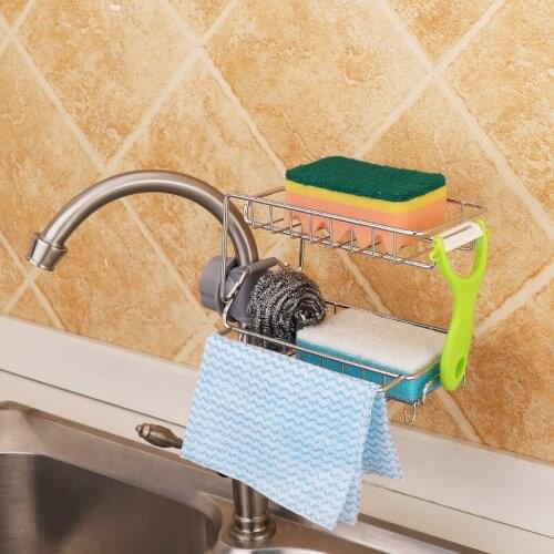 Soap Dishes Drain Wall Mounted Soap Sponge Holder Storage Rack Bathroom Organizer Soap Draining Holder Kitchen Hanging Soap Box